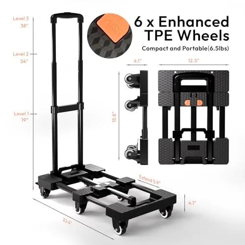 6 TPE Wheels, Compact When Folded